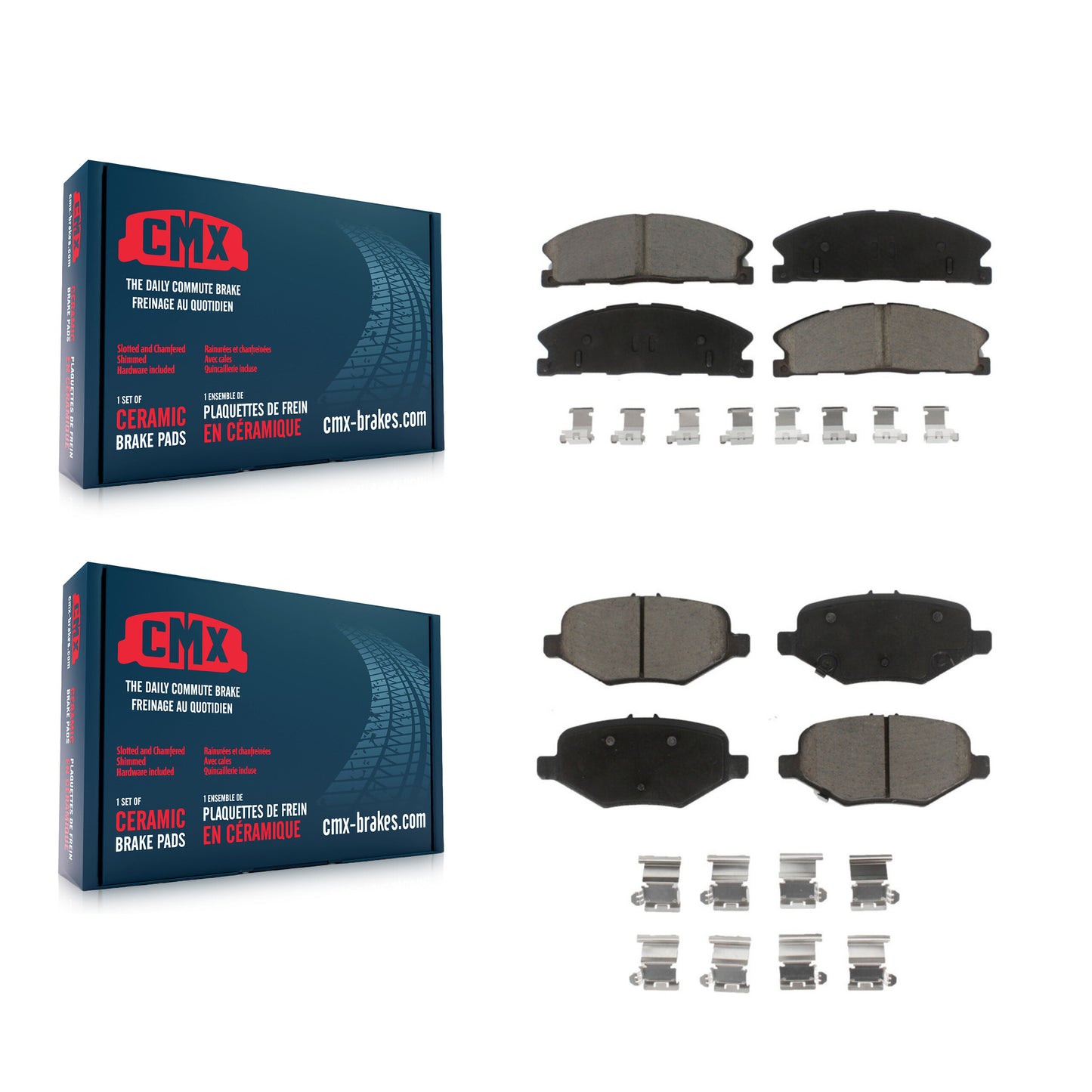 [Avant + Arrière] Kit de plaquette (céramique) de frein pour Ford Explorer Taurus Flex Police Interceptor Sedan Lincoln MKS Special Service KCX-100471