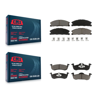 [Avant + Arrière] Kit de plaquette (céramique) de frein pour 2017-2019 Lincoln MKT avec Vented Rotors KCX-100473