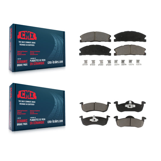 [Avant + Arrière] Kit de plaquette (céramique) de frein pour 2017-2019 Lincoln MKT avec Vented Rotors KCX-100473