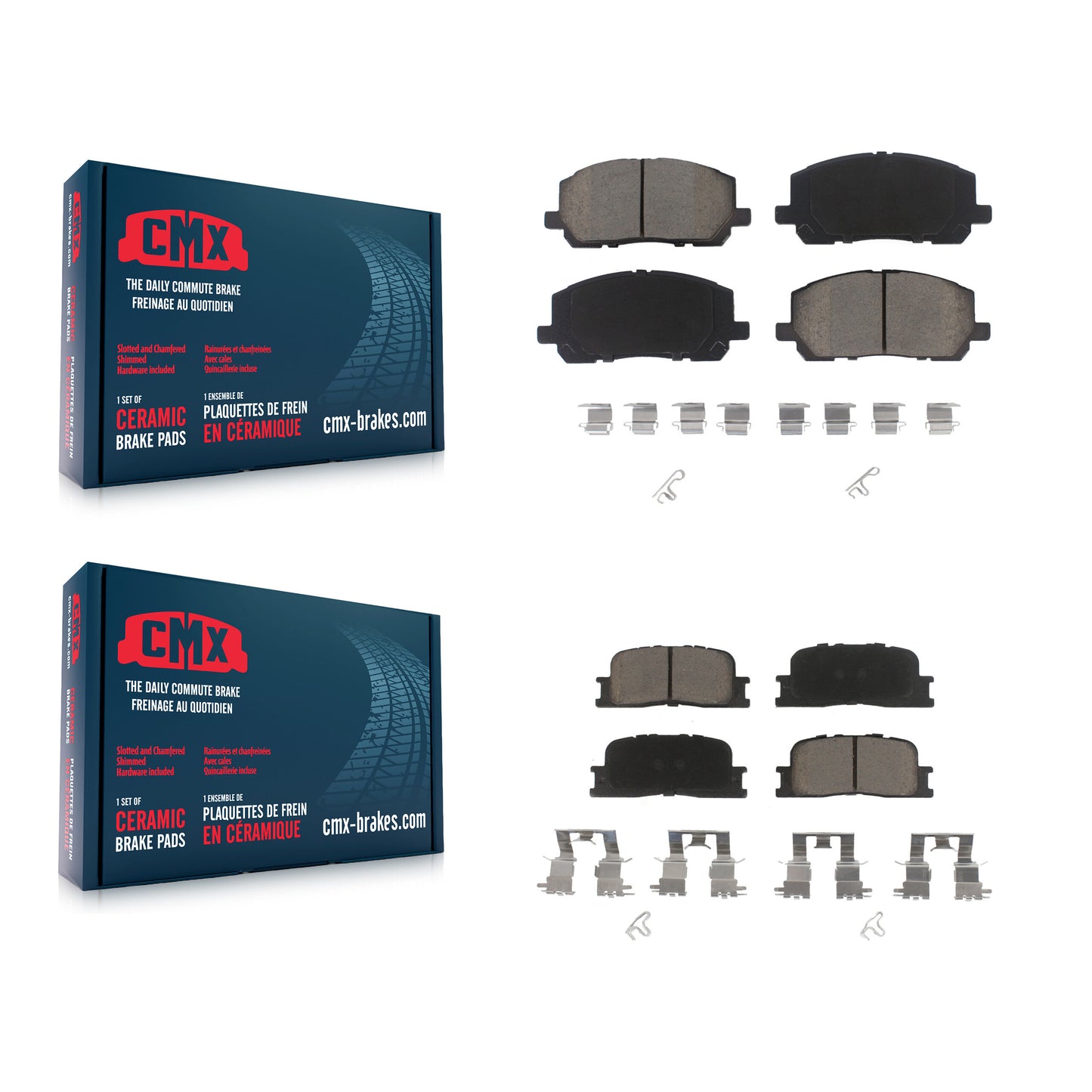 [Avant + Arrière] Kit de plaquette (céramique) de frein pour 2001-2003 Toyota Highlander KCX-100487