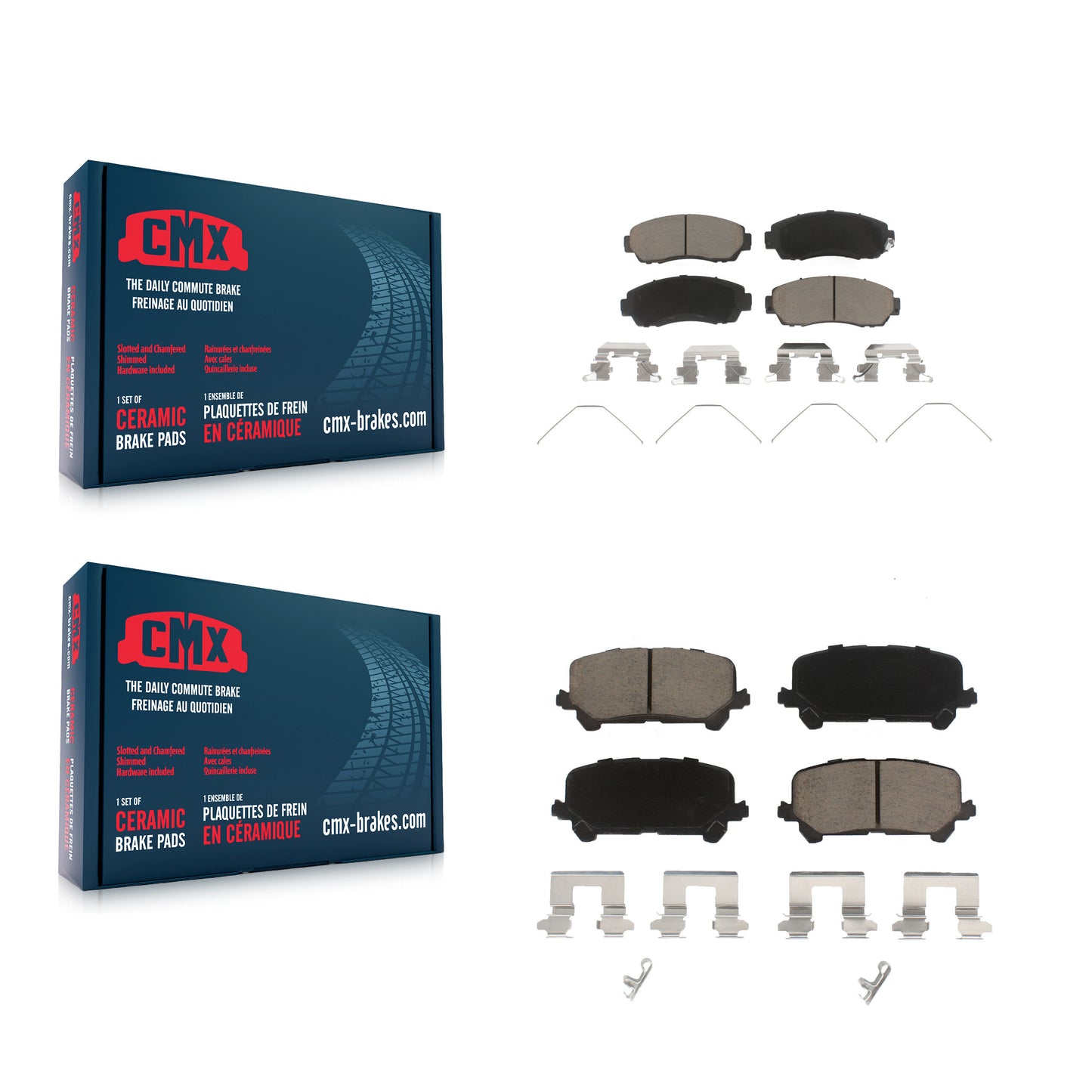 [Avant + Arrière] Kit de plaquette (céramique) de frein pour 2019-2022 Honda Passport KCX-100492