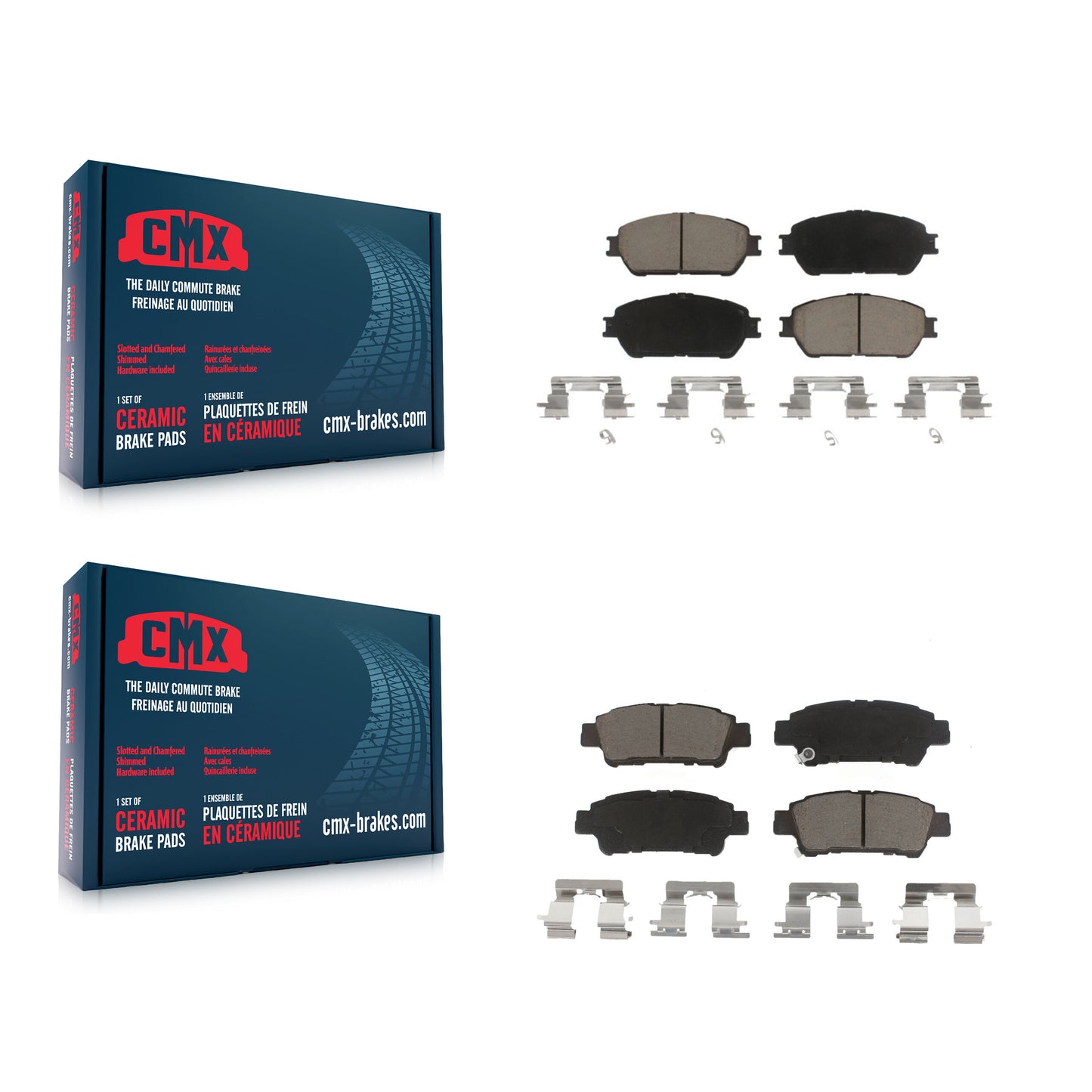 [Avant + Arrière] Kit de plaquette (céramique) de frein pour 2004-2010 Toyota Sienna KCX-100499