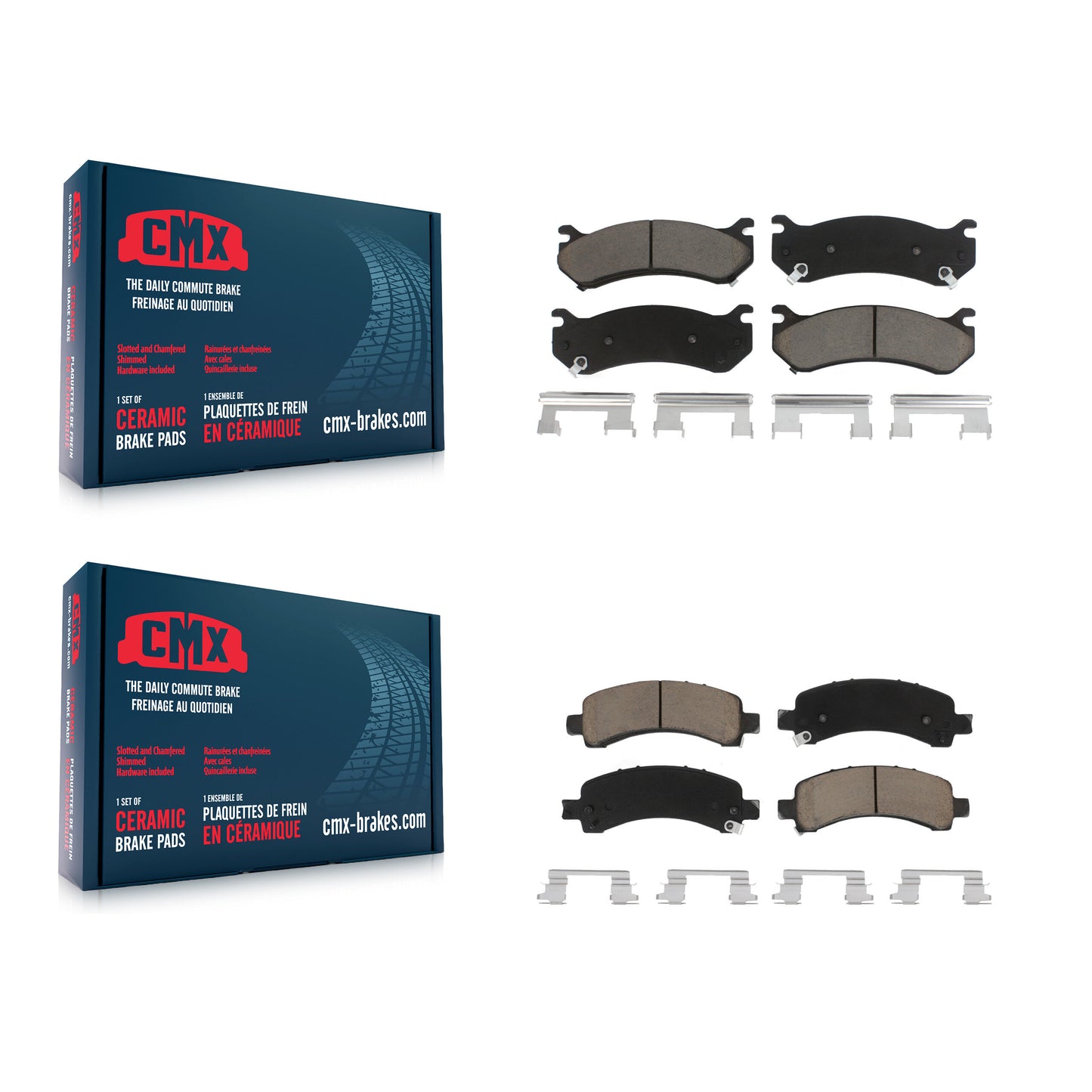 [Avant + Arrière] Kit de plaquette (céramique) de frein pour Chevrolet Tahoe GMC Suburban 1500 Avalanche Yukon XL Cadillac Escalade Express Savana KCX-100513
