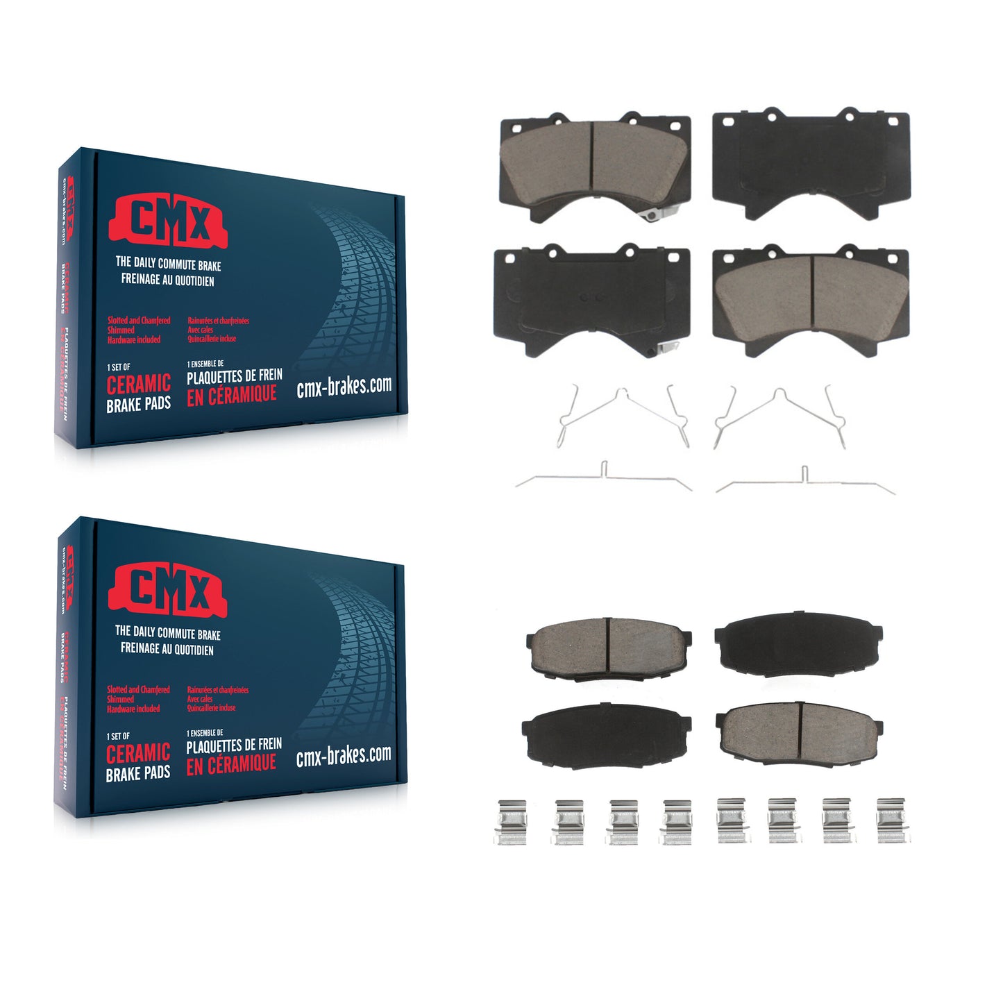 [Avant + Arrière] Kit de plaquette (céramique) de frein pour Toyota Tundra Sequoia Lexus LX570 Land Cruiser KCX-100526