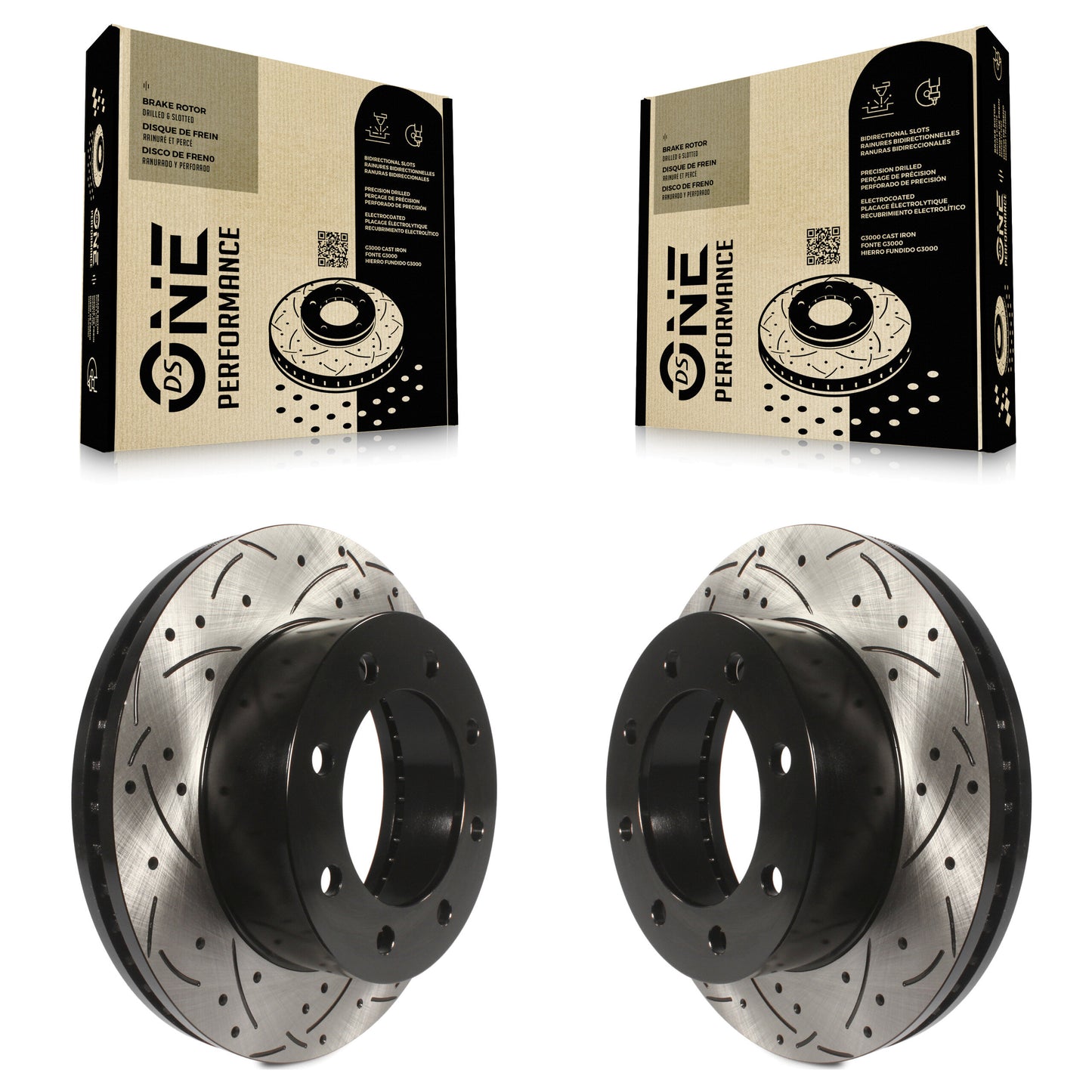 [Avant] Kit de disque (percé rainuré revêtu) de frein pour Ford F-250 Super Duty F-350 F-450 KD-100009