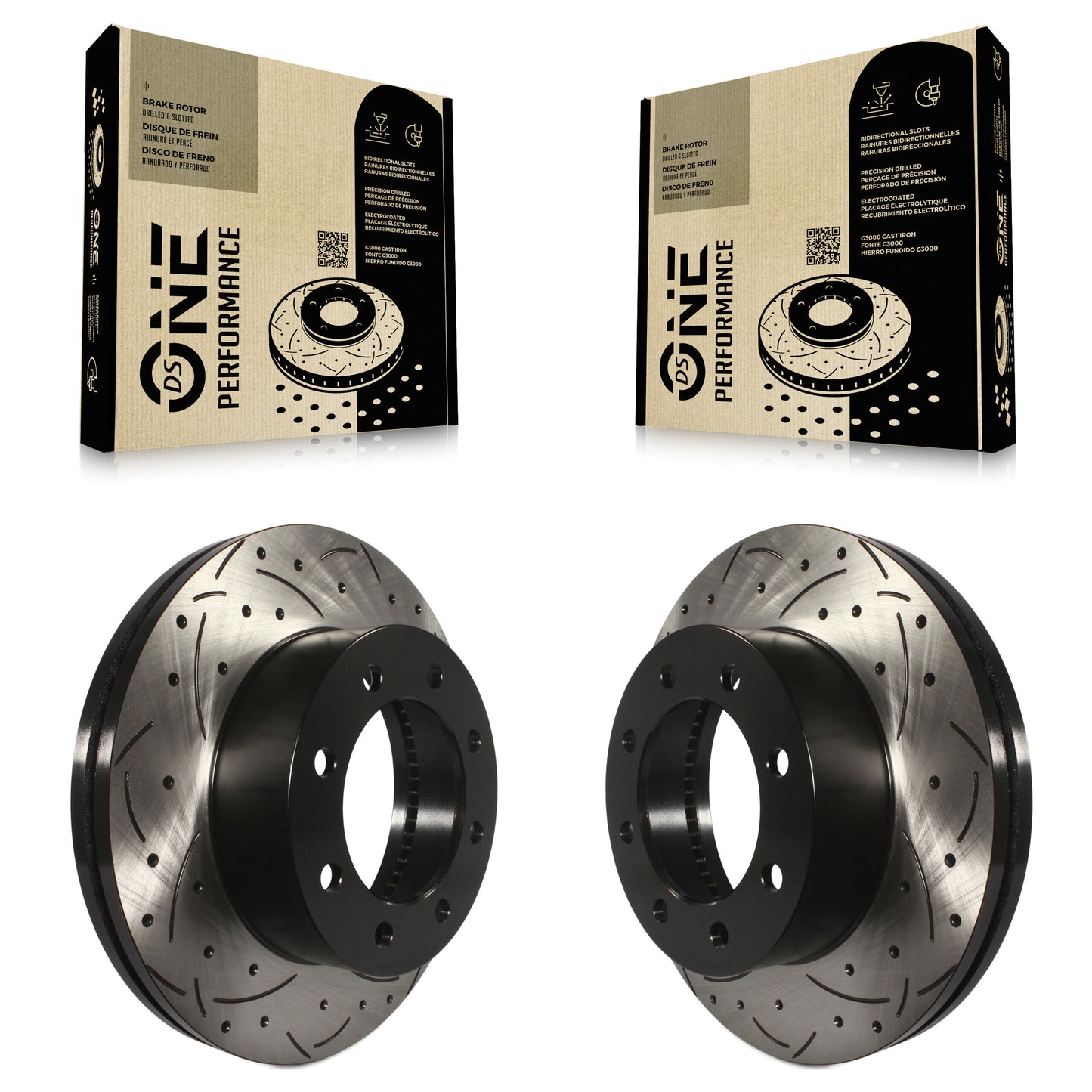 [Avant] Kit de disque (percé rainuré revêtu) de frein pour Ford F-250 Super Duty F-350 F-450 KD-100021