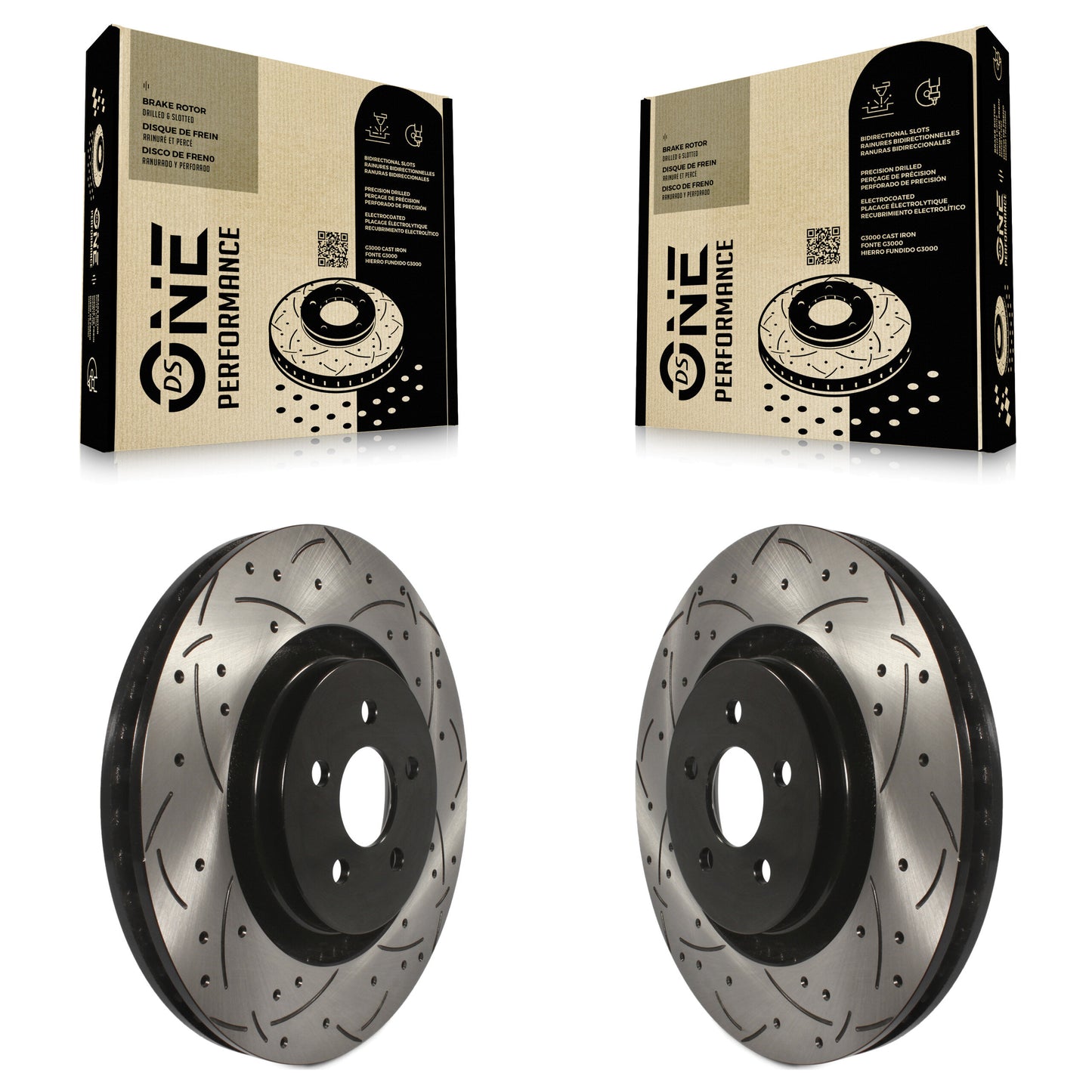 [Avant] Kit de disque (percé rainuré revêtu) de frein pour Ford Edge Fusion Lincoln MKX MKZ Nautilus Continental KD-100024