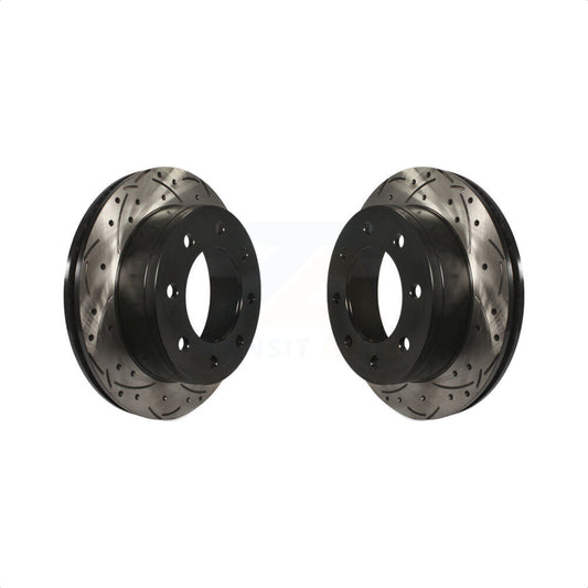 [Arrière] Kit de disque (percé rainuré revêtu) de frein pour Chevrolet Silverado 2500 HD GMC Sierra Express Hummer H2 1500 3500 Savana Suburban Yukon XL Avalanche Classic KD-100104 par DS-One