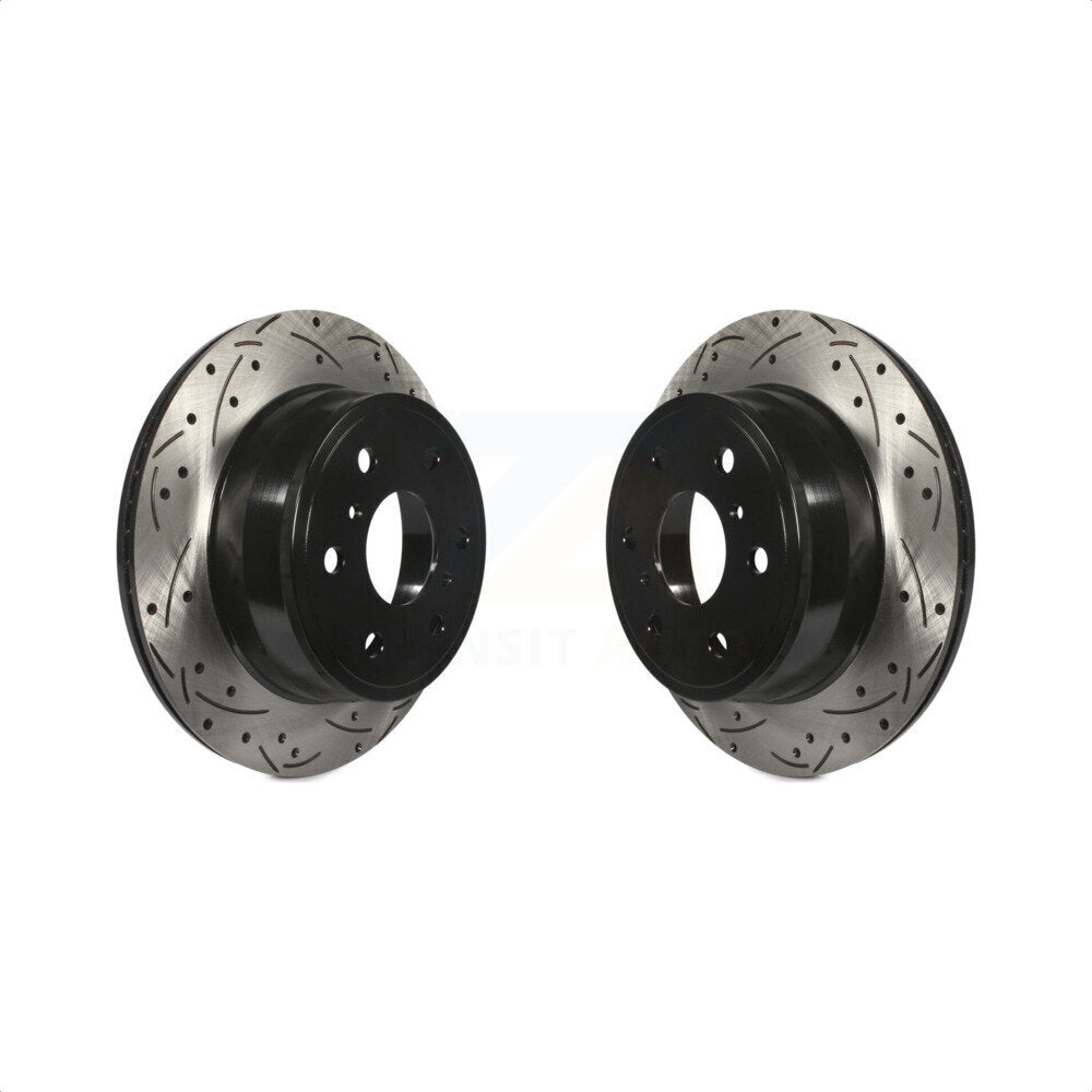 [Arrière] Kit de disque (percé rainuré revêtu) de frein pour Chevrolet Silverado 1500 GMC Sierra Tahoe Yukon Cadillac Suburban Escalade XL Avalanche ESV LD Classic EXT Limited KD-100106 par DS-One