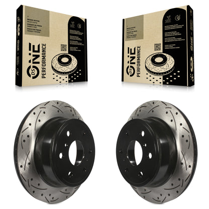 [Arrière] Kit de disque (percé rainuré revêtu) de frein pour Chevrolet Silverado 1500 GMC Sierra Tahoe Yukon Cadillac Suburban Escalade XL Avalanche ESV LD Classic EXT Limited KD-100106