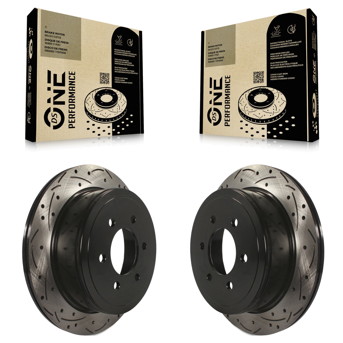 [Arrière] Kit de disque (percé rainuré revêtu) de frein pour Ford F-150 Lincoln Mark LT KD-100115