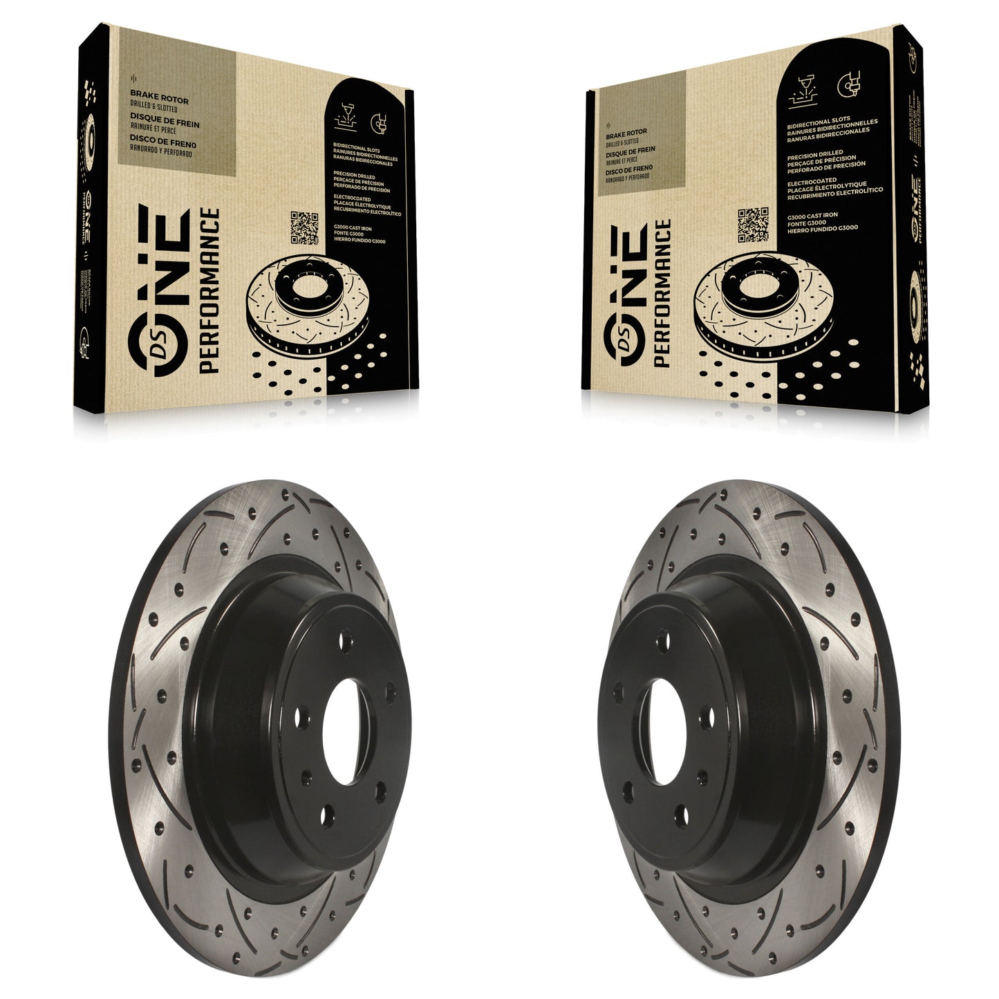 [Arrière] Kit de disque (percé rainuré revêtu) de frein pour Ford Fusion Lincoln MKZ KD-100127