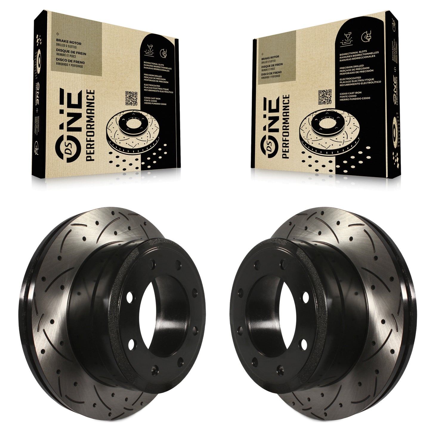 [Arrière] Kit de disque (percé rainuré revêtu) de frein pour Ford F-250 Super Duty F-350 KD-100129