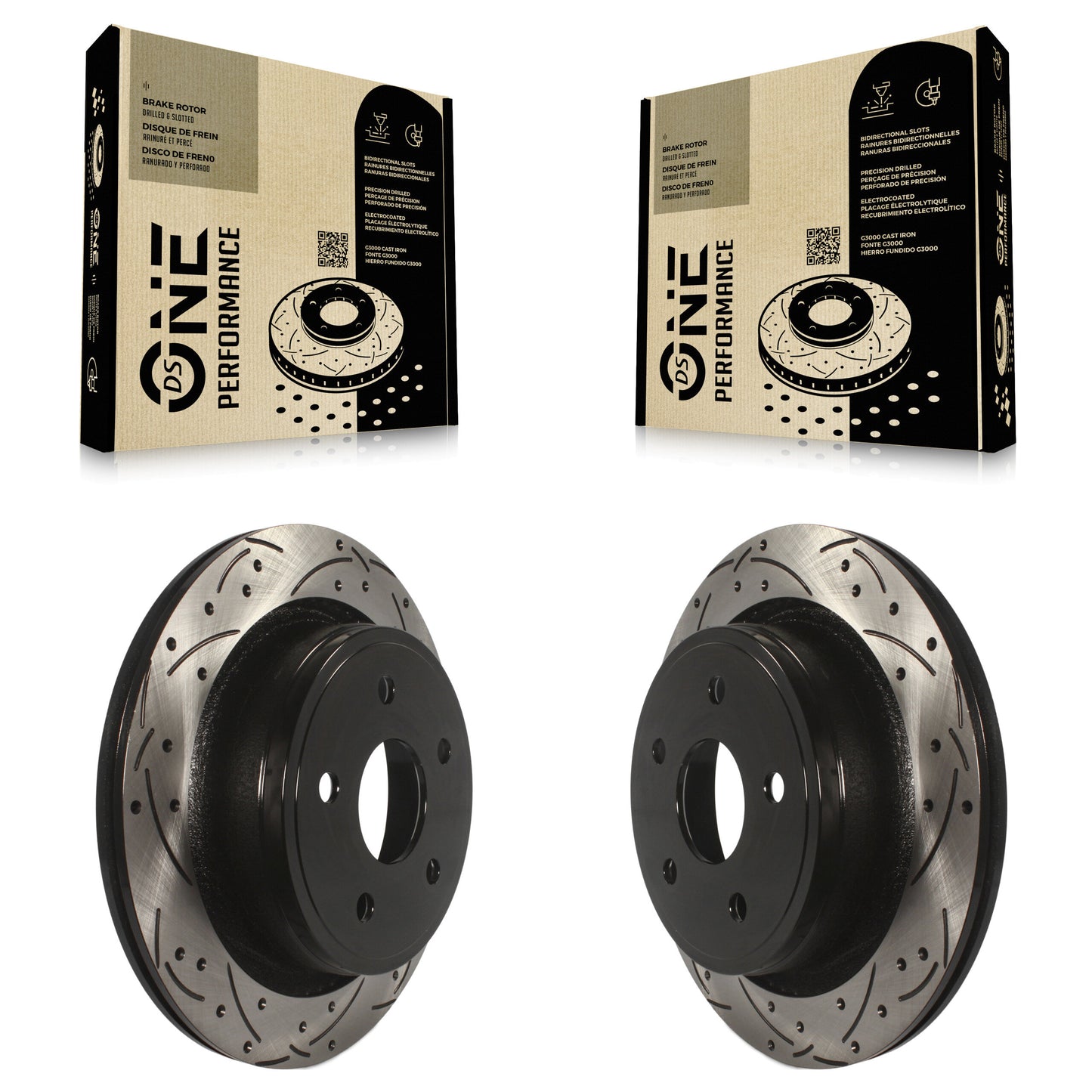 [Arrière] Kit de disque (percé rainuré revêtu) de frein pour Ram 1500 Dodge Durango Classic Chrysler Aspen KD-100132