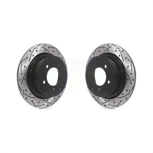 [Arrière] Kit de disque (percé rainuré revêtu) de frein pour Jeep Patriot Dodge Chrysler Compass Avenger 200 Mitsubishi Sebring Lancer Caliber Outlander Sport RVR KD-100138 par DS-One