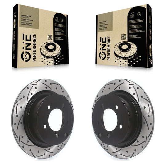 [Arrière] Kit de disque (percé rainuré revêtu) de frein pour Jeep Patriot Dodge Chrysler Compass Avenger 200 Mitsubishi Sebring Lancer Caliber Outlander Sport RVR KD-100138