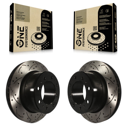 [Arrière] Kit de disque (percé rainuré revêtu) de frein pour Ram 2500 3500 1500 Dodge KD-100140