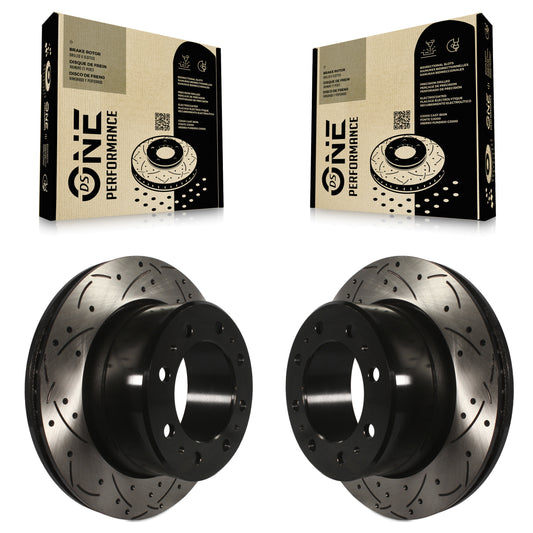 [Arrière] Kit de disque (percé rainuré revêtu) de frein pour Ram 2500 3500 1500 Dodge KD-100140