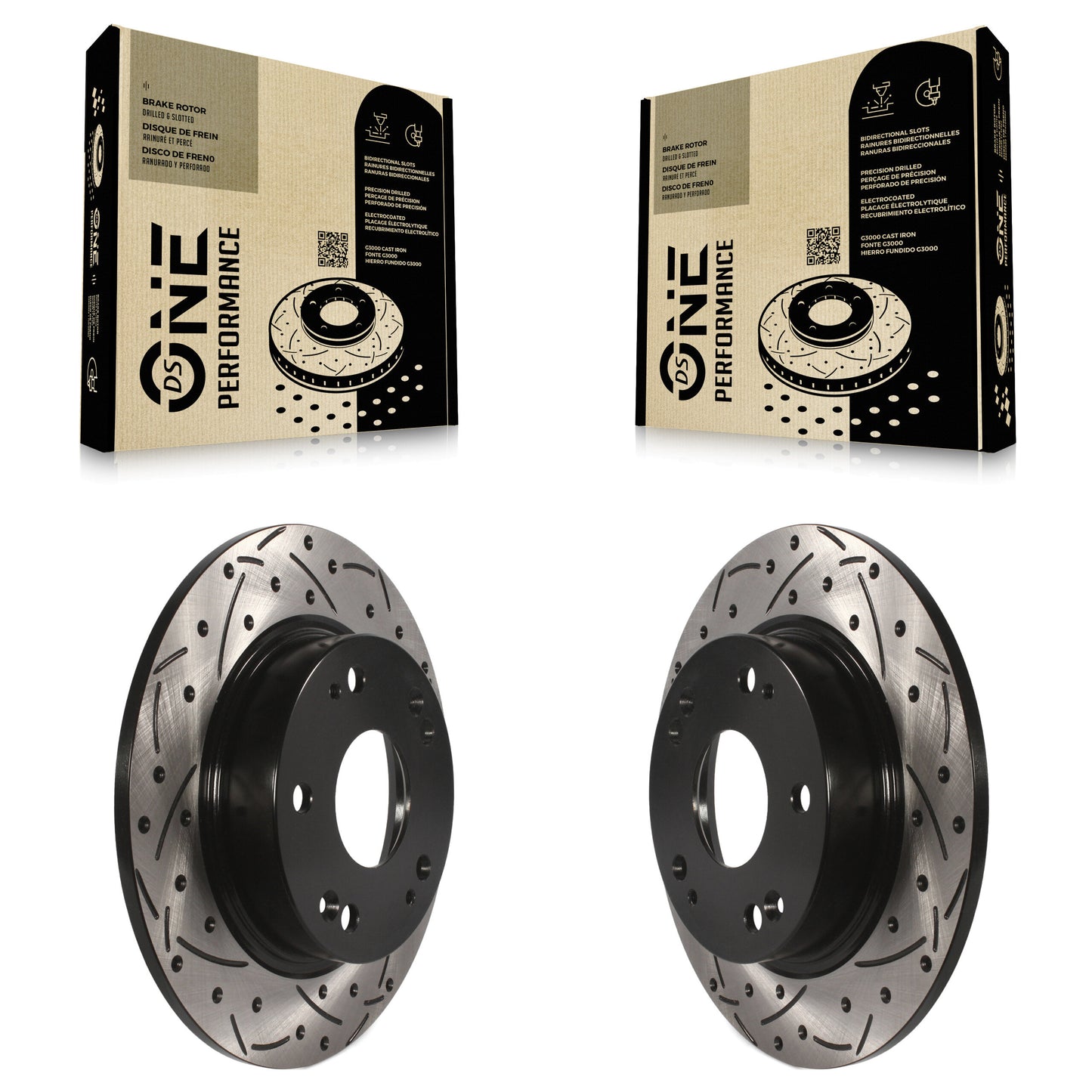 [Arrière] Kit de disque (percé rainuré revêtu) de frein pour Honda Civic Acura ILX CSX KD-100153
