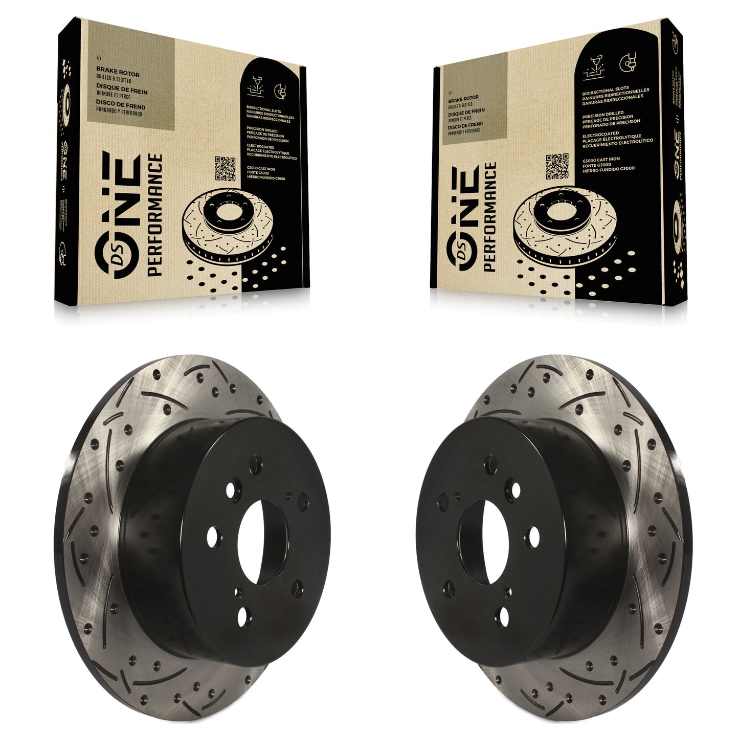 [Arrière] Kit de disque (percé rainuré revêtu) de frein pour Toyota Camry Lexus ES350 Avalon KD-100155