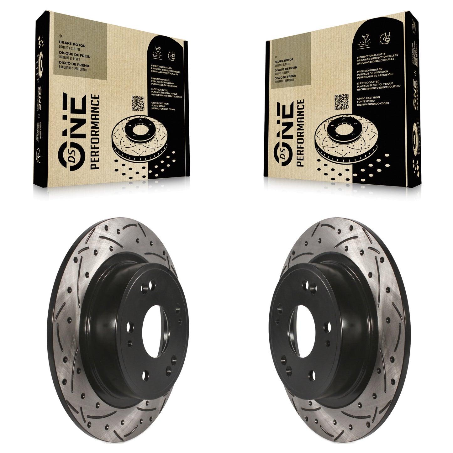 [Arrière] Kit de disque (percé rainuré revêtu) de frein pour Honda Accord HR-V Acura TSX ILX KD-100159