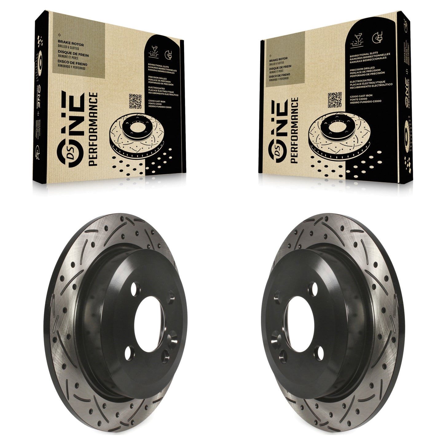[Arrière] Kit de disque (percé rainuré revêtu) de frein pour Mini Cooper KD-100164