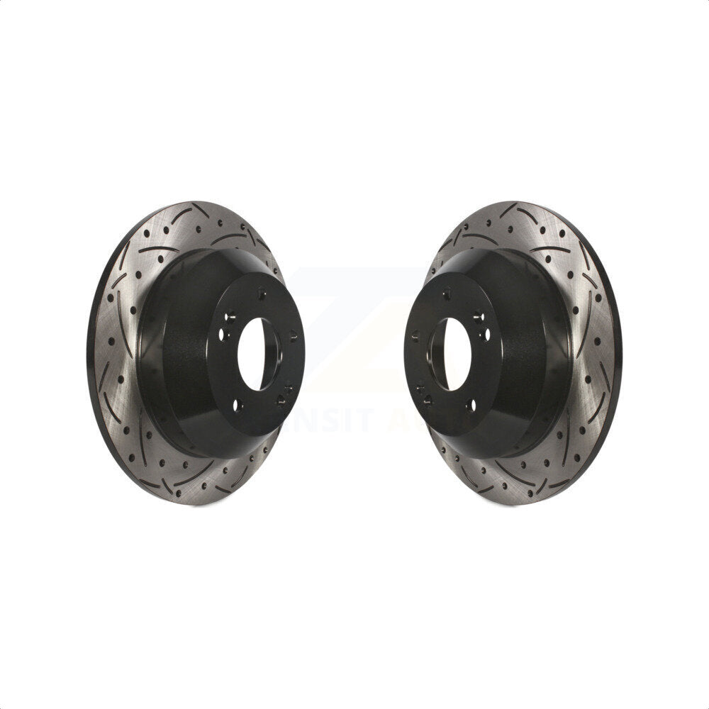 [Arrière] Kit de disque (percé rainuré revêtu) de frein pour Kia Sorento Hyundai Santa Fe Sport Sedona XL KD-100175 par DS-One