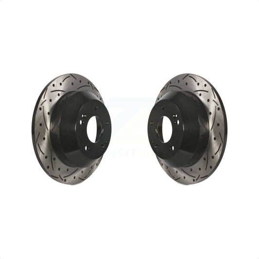 [Arrière] Kit de disque (percé rainuré revêtu) de frein pour Kia Sorento Hyundai Santa Fe Sport Sedona XL KD-100175 par DS-One