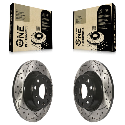 [Arrière] Kit de disque (percé rainuré revêtu) de frein pour Volkswagen Tiguan CC Jetta Audi Passat GTI A3 Eos Q3 Limited Quattro KD-100176