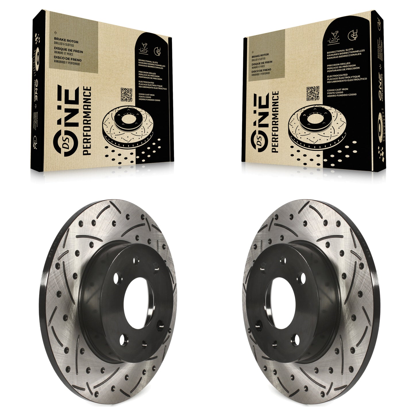 [Arrière] Kit de disque (percé rainuré revêtu) de frein pour Fiat 500 KD-100182