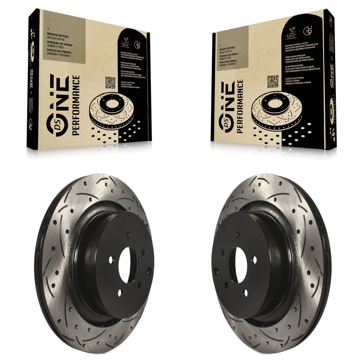 [Arrière] Kit de disque (percé rainuré revêtu) de frein pour INFINITI Q50 M37 Q60 Q70 Q70L QX70 M56 FX50 KD-100183
