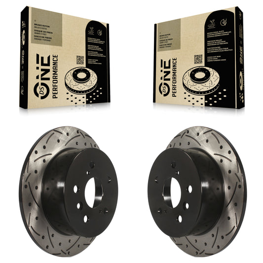 [Arrière] Kit de disque (percé rainuré revêtu) de frein pour Toyota Camry Lexus ES350 Avalon ES300h KD-100186