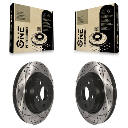 [Arrière] Kit de disque (percé rainuré revêtu) de frein pour Mercedes-Benz E350 C250 C300 C350 E550 KD-100191