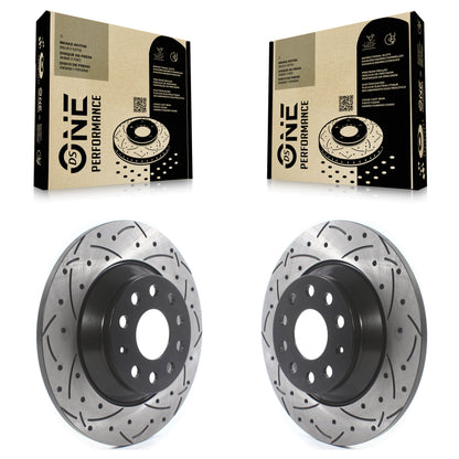 [Arrière] Kit de disque (percé rainuré revêtu) de frein pour Volkswagen Tiguan Jetta Audi Q3 Quattro TT KD-100195