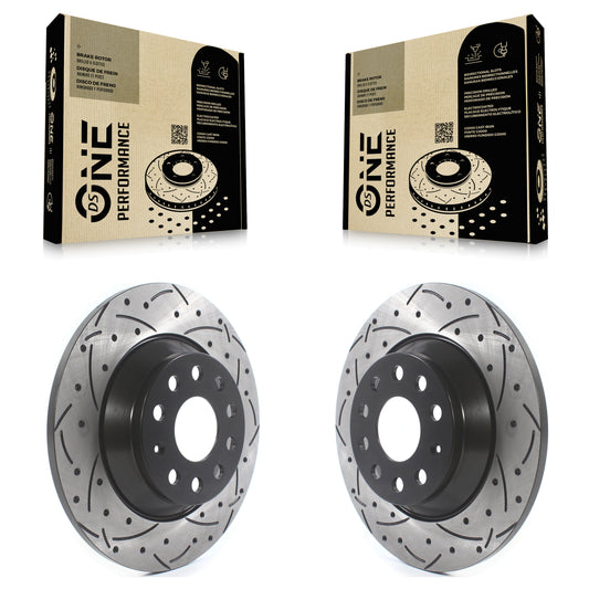 [Arrière] Kit de disque (percé rainuré revêtu) de frein pour Volkswagen Tiguan Jetta Audi Q3 Quattro TT KD-100195