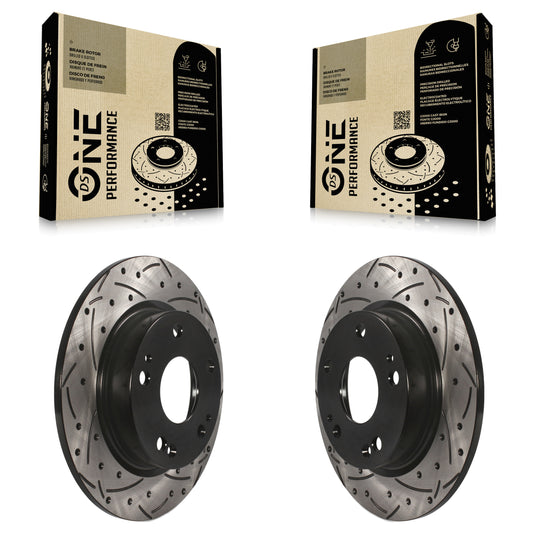 [Arrière] Kit de disque (percé rainuré revêtu) de frein pour Honda Civic Insight KD-100201
