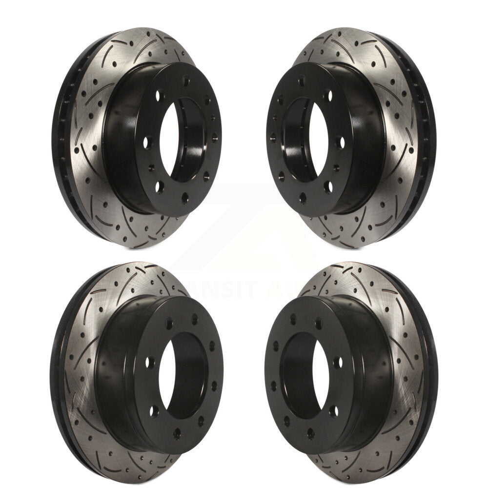 [Avant + Arrière] Kit de disque (percé rainuré revêtu) de frein pour Chevrolet Silverado 2500 HD GMC Sierra Express 3500 Savana Classic Suburban Yukon XL Avalanche KD-100203