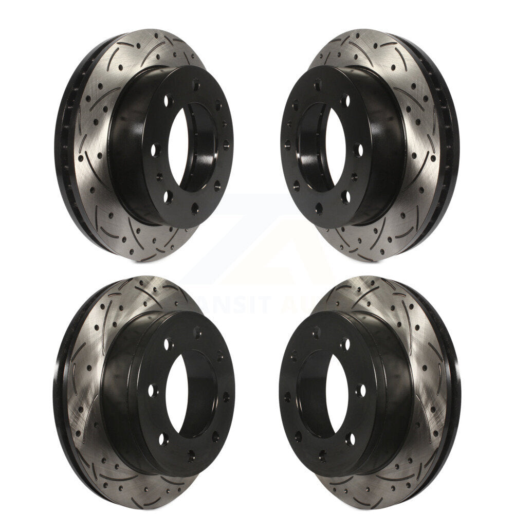 [Avant + Arrière] Kit de disque (percé rainuré revêtu) de frein pour Chevrolet Silverado 2500 HD GMC Sierra Express Hummer H2 1500 Savana Suburban Yukon XL Avalanche Classic KD-100204