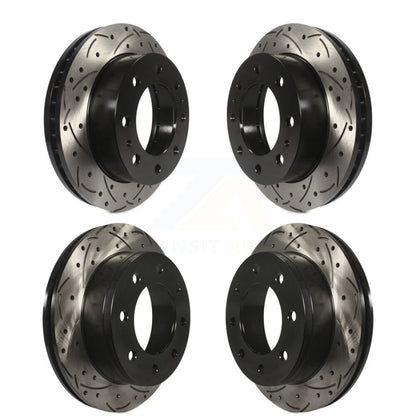[Avant + Arrière] Kit de disque (percé rainuré revêtu) de frein pour Chevrolet Silverado 2500 HD GMC Sierra Express Hummer H2 1500 Savana Suburban Yukon XL Avalanche Classic KD-100204