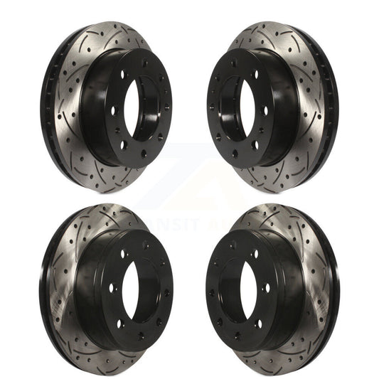 [Avant + Arrière] Kit de disque (percé rainuré revêtu) de frein pour Chevrolet Silverado 2500 HD GMC Sierra Express Hummer H2 1500 Savana Suburban Yukon XL Avalanche Classic KD-100204