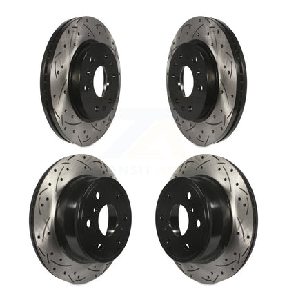 [Avant + Arrière] Kit de disque (percé rainuré revêtu) de frein pour Chevrolet Silverado 1500 GMC Sierra Tahoe Yukon Cadillac Suburban Escalade XL Avalanche ESV EXT KD-100206