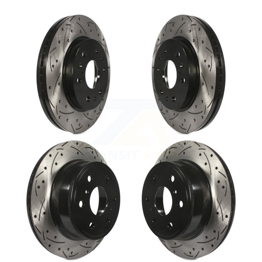 [Avant + Arrière] Kit de disque (percé rainuré revêtu) de frein pour Chevrolet Silverado 1500 GMC Sierra Tahoe Yukon Cadillac Suburban Escalade XL Avalanche ESV EXT KD-100206