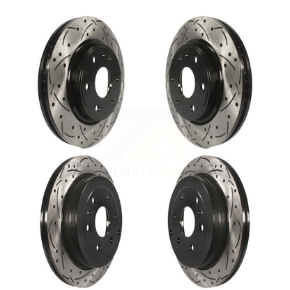 [Avant + Arrière] Kit de disque (percé rainuré revêtu) de frein pour Chevrolet Traverse GMC Acadia Buick Enclave Saturn Outlook Limited KD-100207