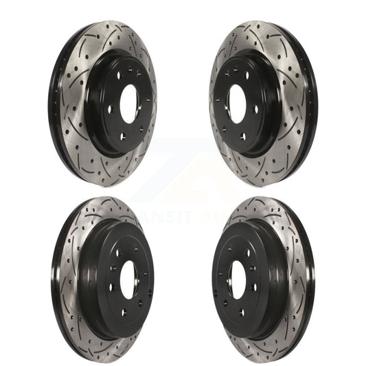 [Avant + Arrière] Kit de disque (percé rainuré revêtu) de frein pour Chevrolet Traverse GMC Acadia Buick Enclave Saturn Outlook Limited KD-100207