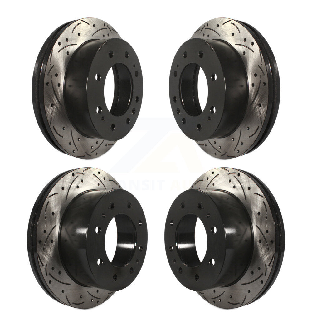 [Avant + Arrière] Kit de disque (percé rainuré revêtu) de frein pour Chevrolet Silverado 2500 HD GMC Sierra 1500 3500 Suburban KD-100214
