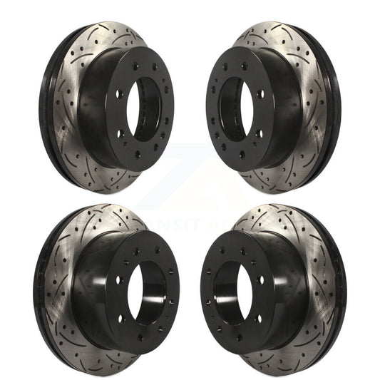 [Avant + Arrière] Kit de disque (percé rainuré revêtu) de frein pour Chevrolet Silverado 2500 HD GMC Sierra 1500 3500 Suburban KD-100214
