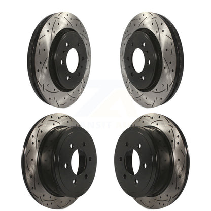 [Avant + Arrière] Kit de disque (percé rainuré revêtu) de frein pour 2010-2011 Ford F-150 avec 6 Lug Wheels KD-100220