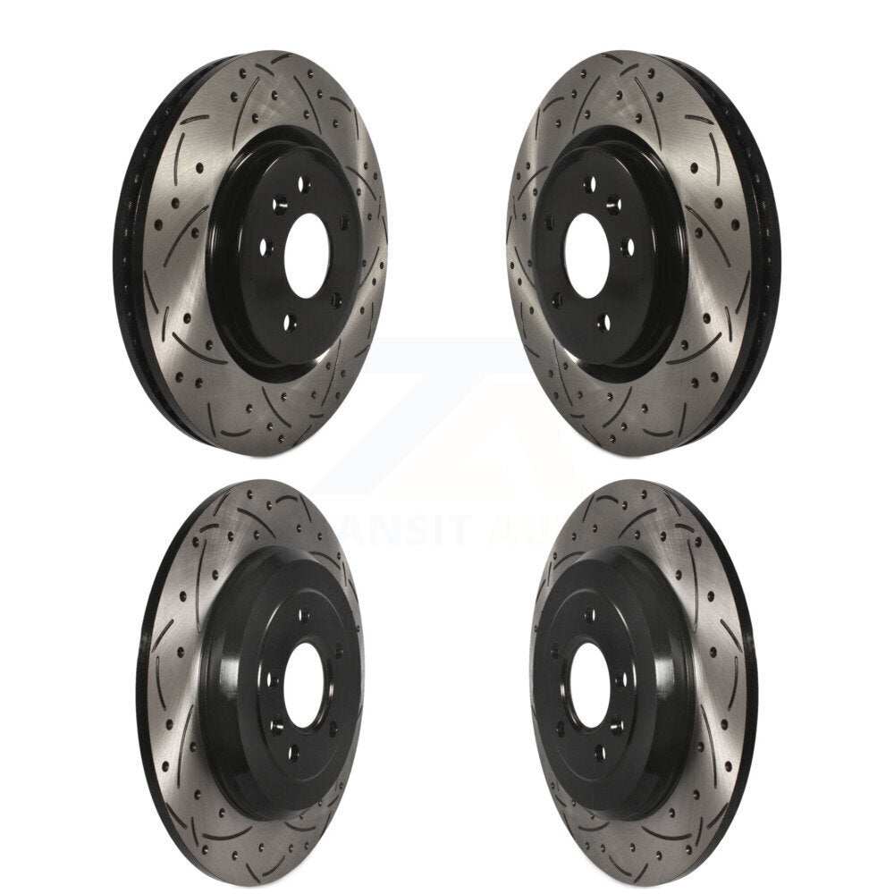 [Avant + Arrière] Kit de disque (percé rainuré revêtu) de frein pour Ford Explorer Taurus Flex Lincoln MKS MKT KD-100224