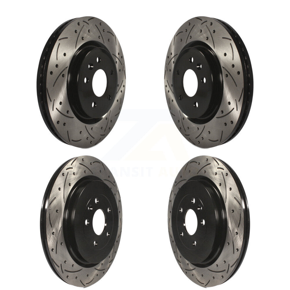 [Avant + Arrière] Kit de disque (percé rainuré revêtu) de frein pour 2013 Ford Explorer Sport avec Heavy Duty Brakes KD-100225