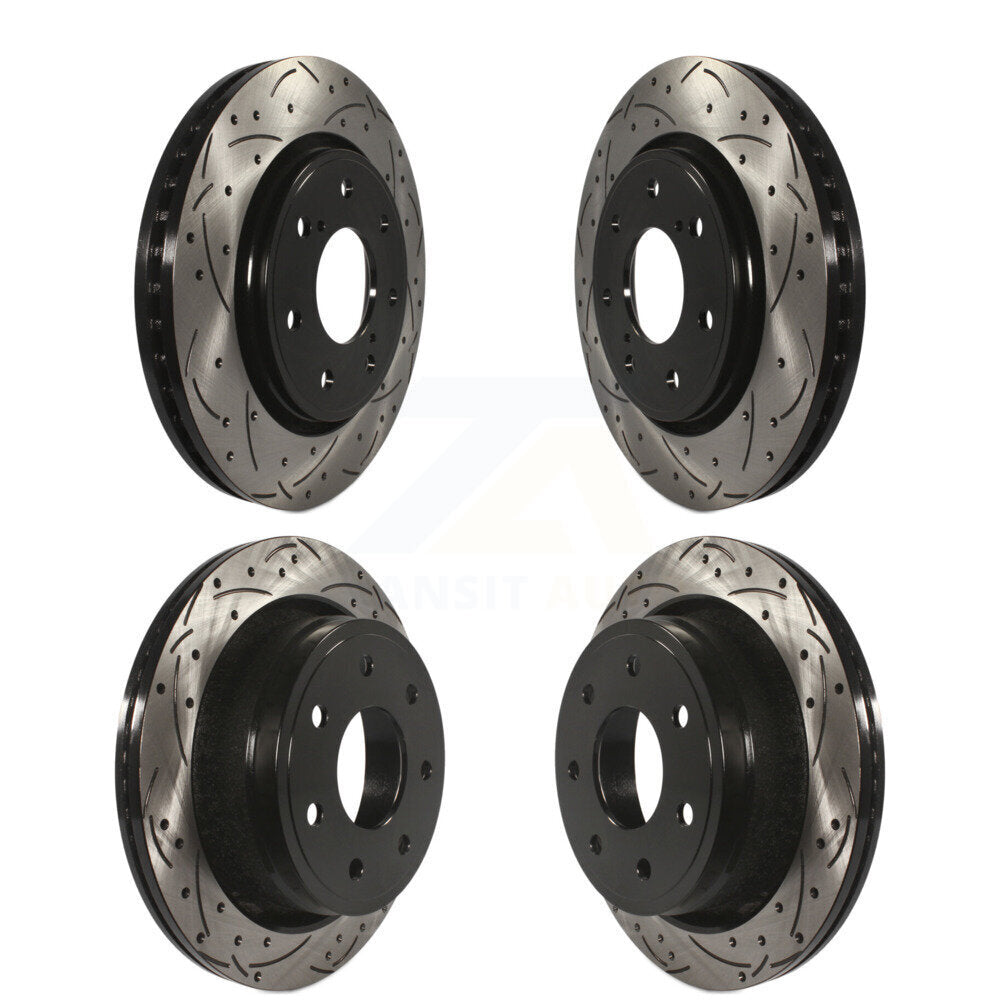 [Avant + Arrière] Kit de disque (percé rainuré revêtu) de frein pour 2012-2014 Ford F-150 avec 7 Lug Wheels KD-100227